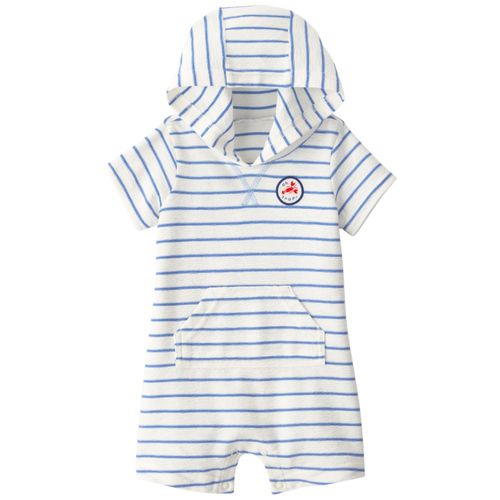Romper con capucha rayado para bebe niño