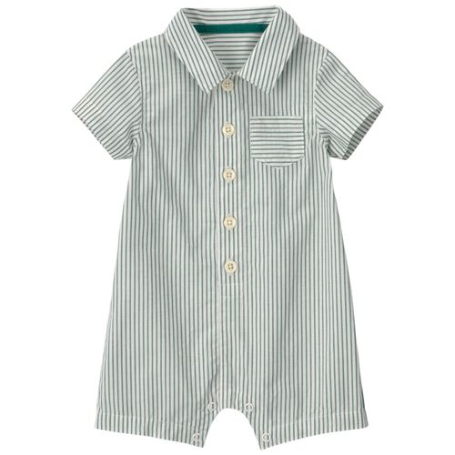 Romper rayado verde para bebé niño