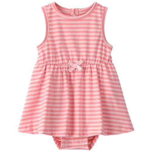 Vestido bicolor rayado para bebe niña