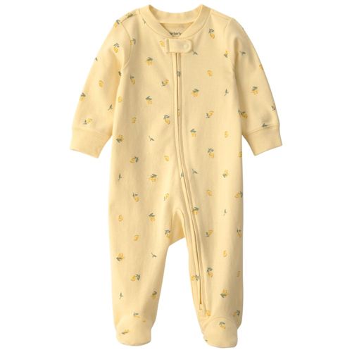 Pijama amarilla estampada con limones para bebé niña