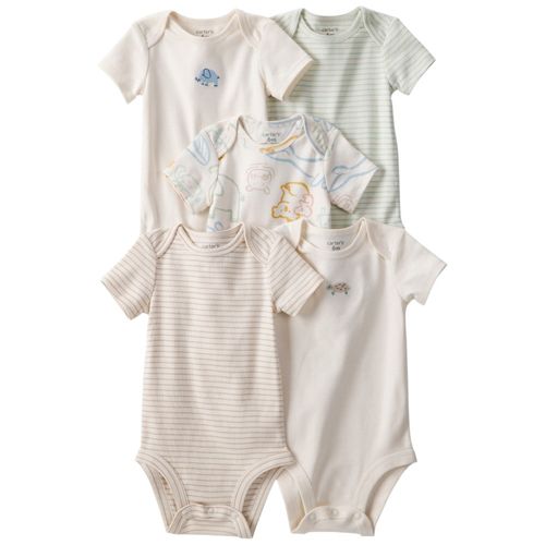 Set multicolor de 5 mamelucos con estampados para bebe niño