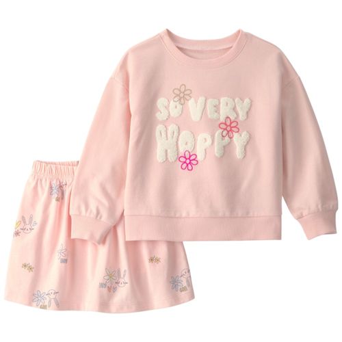 Conjunto rosado de 2 piezas con estampado para niña