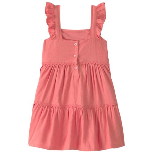 Vestido coral con tirantes para niña