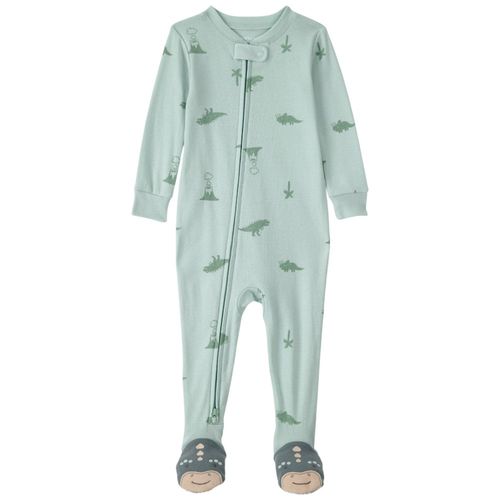 Pijama verde con estampado de dinosaurios para bebé niño