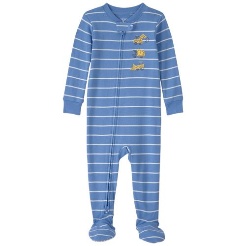 Pijama azul rayada para bebé niño