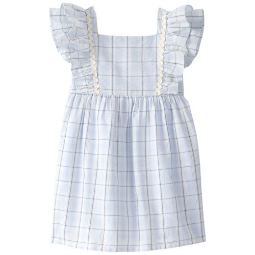 Vestido azul cuadriculado para niña