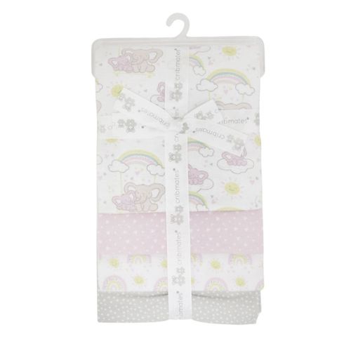 Set de 4 frazadas multicolor para bebé
