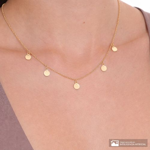 Collar de plata en baño de oro 44 cm-1 mm para mujer