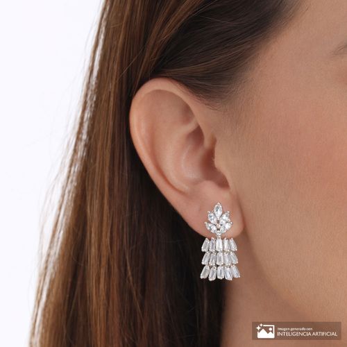 Aretes con zirconia de plata para mujer