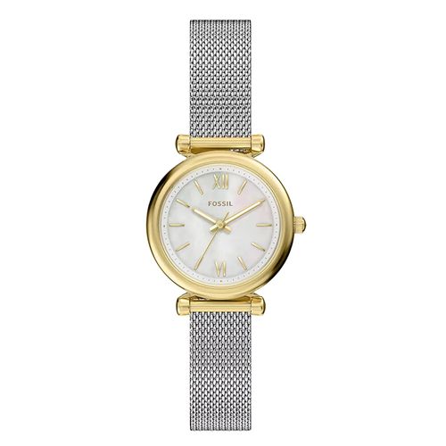 Reloj Fossil análogo de acero inoxidable bicolor para mujer