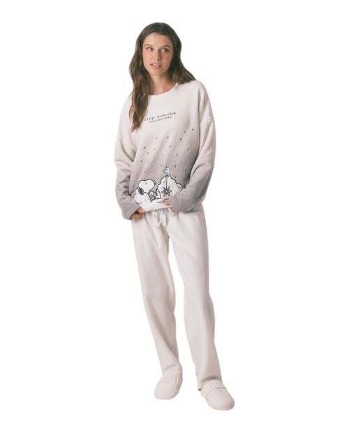 Pijama con pantalón Women Secret bordado de Snoopy para mujer