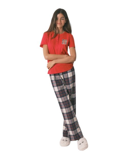 Pijama con pantalón Women Secret cuadriculado con estampado de Harry Potter para mujer