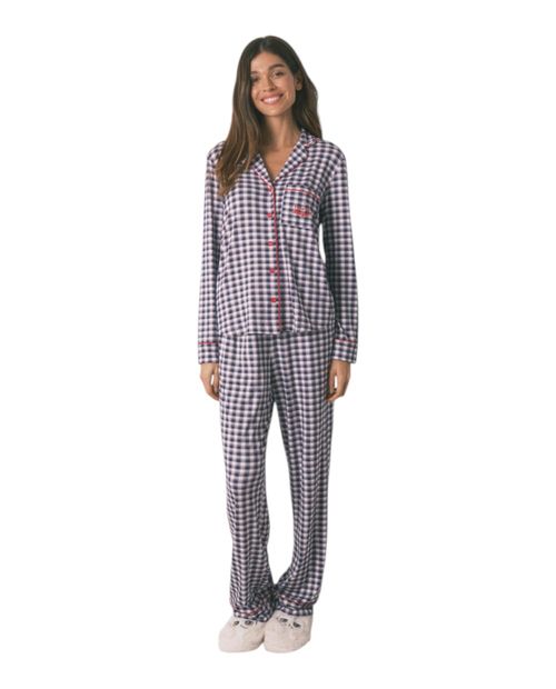 Pijama con pantalón Women Secret cuadriculado con bordado de Harry Potter para mujer