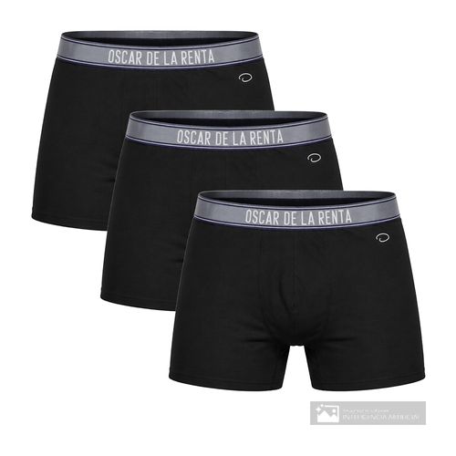 Pack de 3 bóxer Oscar de la Renta trunk negro sólido para hombre