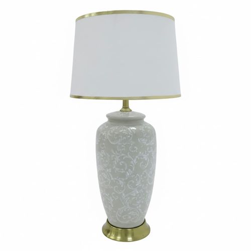 Lámpara de mesa con base de cerámica diseño blanco 65 cm