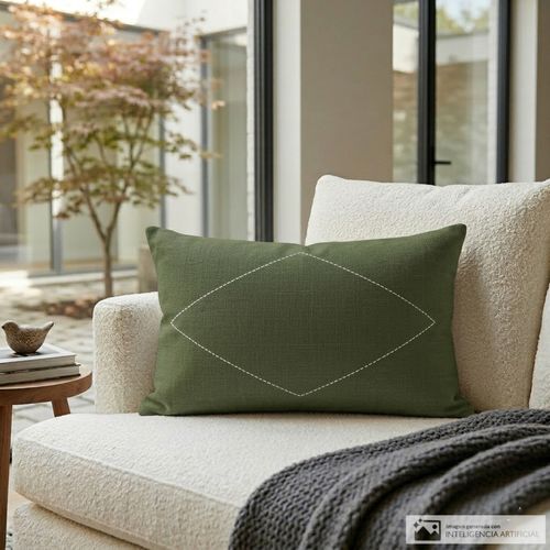 Cojín rectangular decorativo de poliéster rombos 30x50 cm
