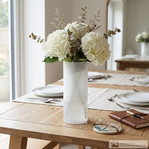 Florero cilíndrico de vidrio 12x30 cm