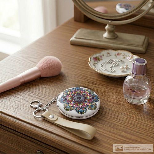 Espejo redondo diseño mándalas surtido 7 cm