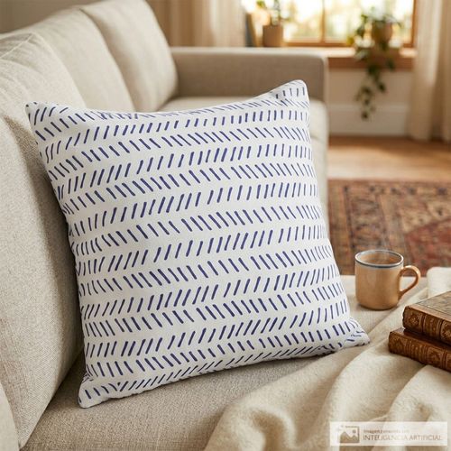 Cojín cuadrado de poliéster estampado zigzag 45x45 cm