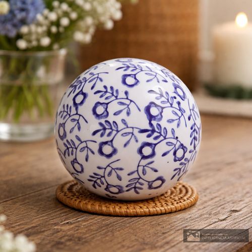 Esfera de cerámica diseño floral 9 cm