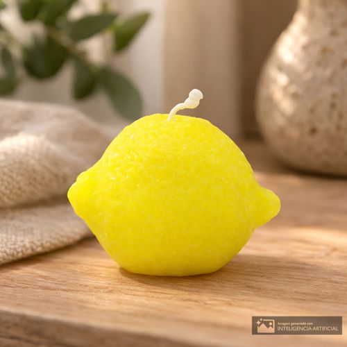 Vela decorativa en forma de limón 5x7.5 cm