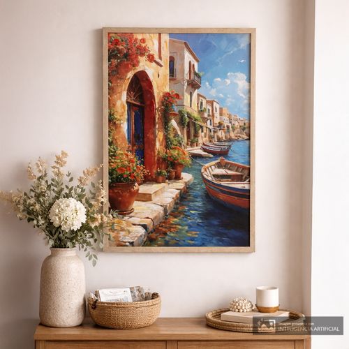 Cuadro decorativo puerto mediterráneo 50x80 cm