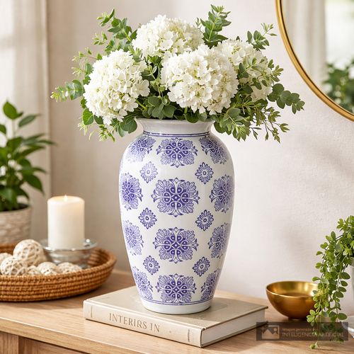 Jarrón decorativo de cerámica con diseño 13x38 cm