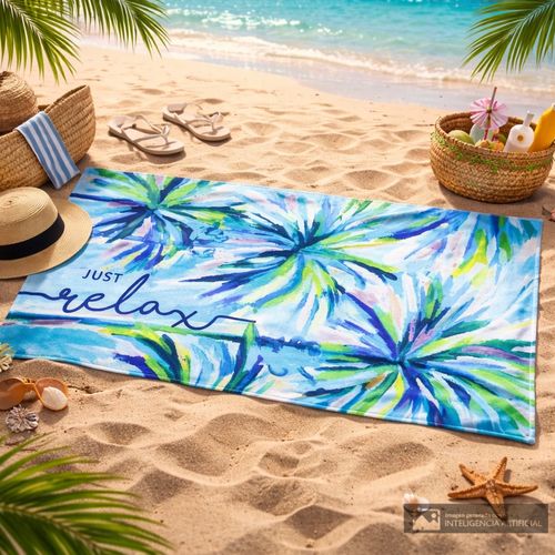 Toalla de algodón estampada relax Hilasal