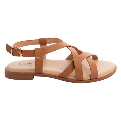 Sandalias Planas Violet Para Mujer Cogñac Comfort Plus 199917