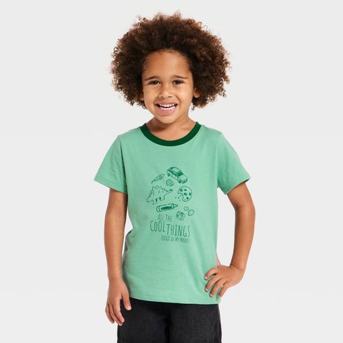 Camiseta verde con estampado para niño