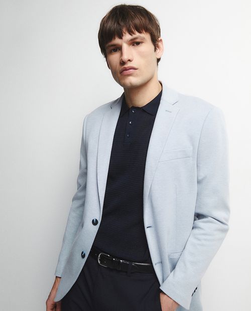 Blazer Sfera slim fit gris texturizado para hombre