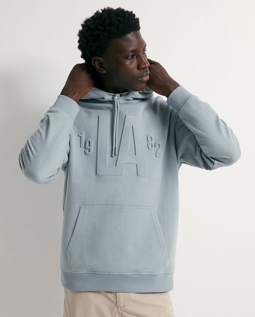 Suéter hoodie Sfera regular fit verde claro con relieve para hombre