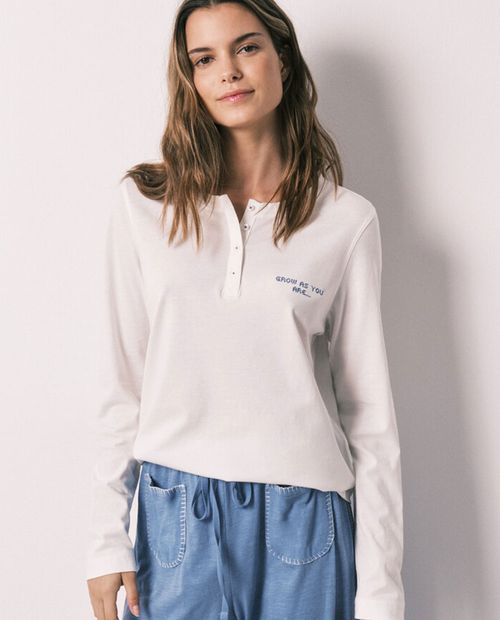 Camiseta de pijama Women Secret blanco para mujer