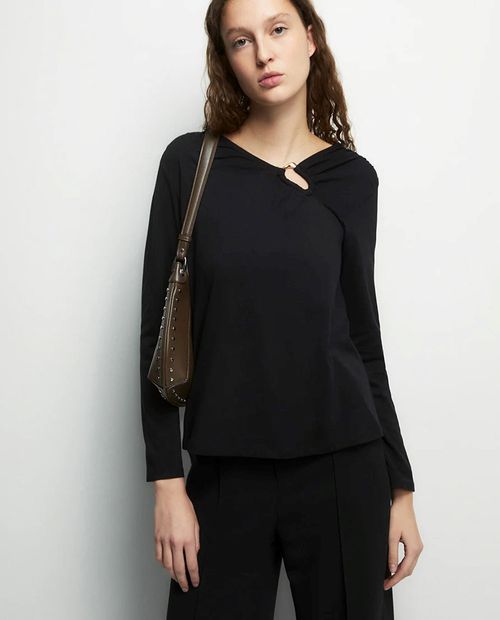 Blusa Sfera negra manga larga para mujer