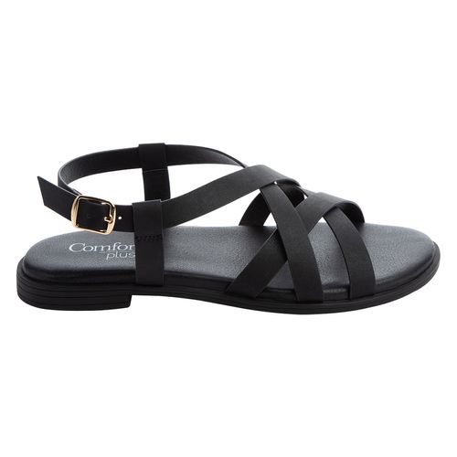 Sandalias Planas Violet Para Mujer Negro Comfort Plus 199916