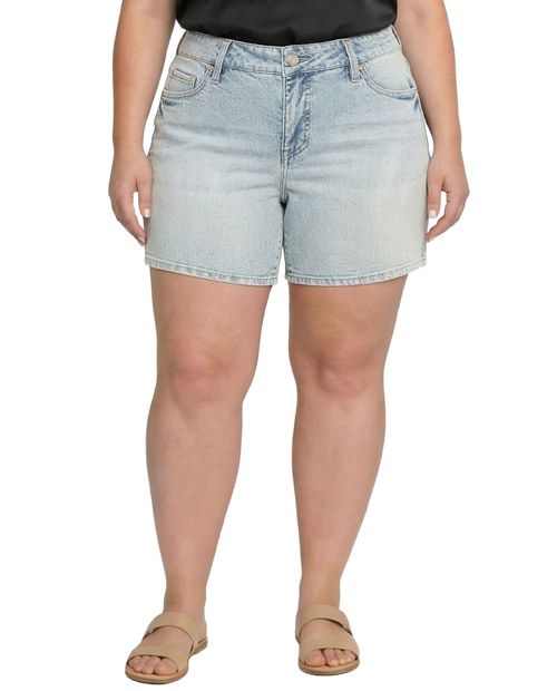 Short YMI denim celeste de cintura alta para mujer