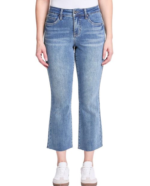 Jeans YMI crop flare azul cintura media para mujer