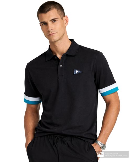 Camisa polo Nautica azul navy color block para hombre