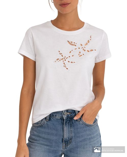 Camiseta Unexpected blanca manga corta para mujer