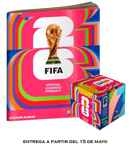 Combo 1 Caja con 104 sobres del Mundial de la FIFA 2026 Panini + Álbum de pasta suave