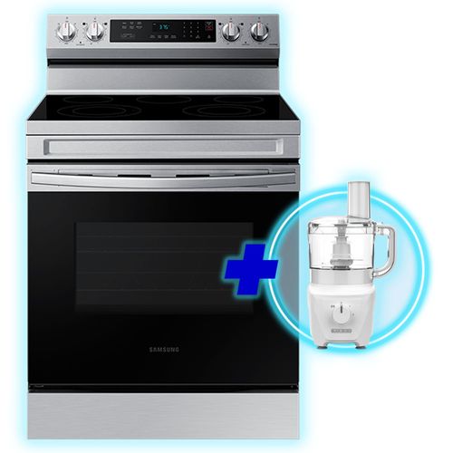 Combo Cocina 5 quemadores eléctrica 76.1 cm (30") NE63A6311SS/AA Samsung + Procesador de alimentos Black+decker 8 tazas