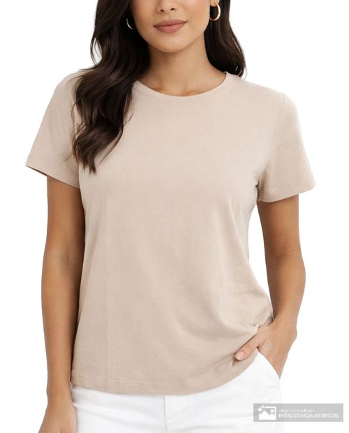 Camiseta Nicolle beige manga corta para mujer