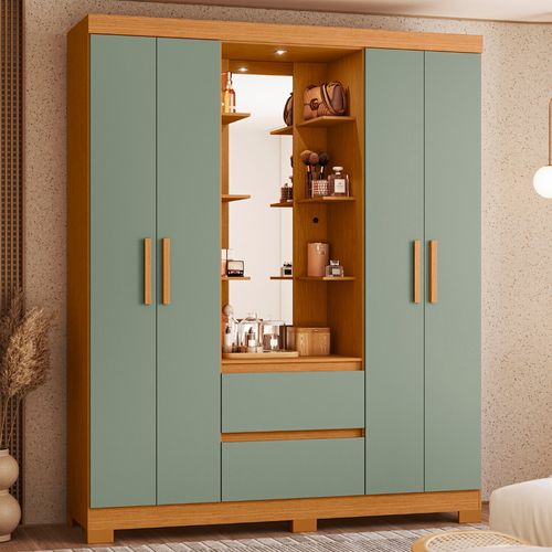 Ropero Olimpia 6 puertas 2 gavetas con espejo