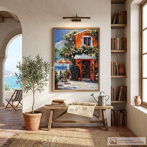 Cuadro decorativo café mediterráneo 60x80 cm