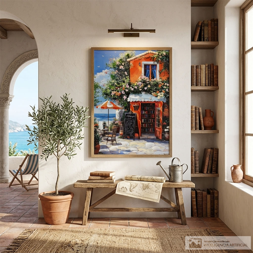 Cuadro decorativo café mediterráneo 60x80 cm - Siman Costa Rica