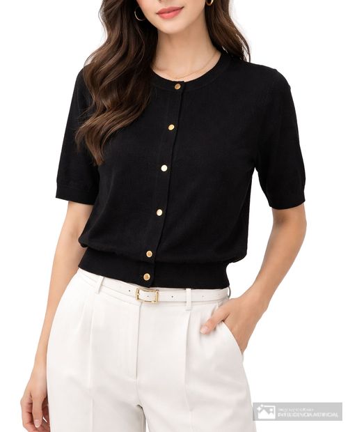 Suéter Nicolle cárdigan negro para mujer