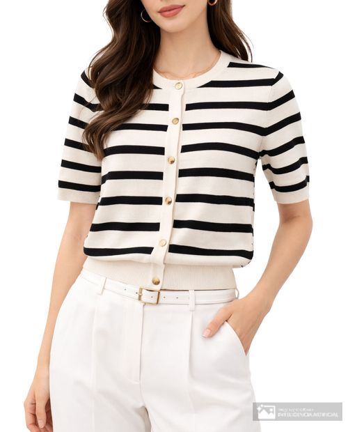 Suéter Nicolle cárdigan rayado para mujer