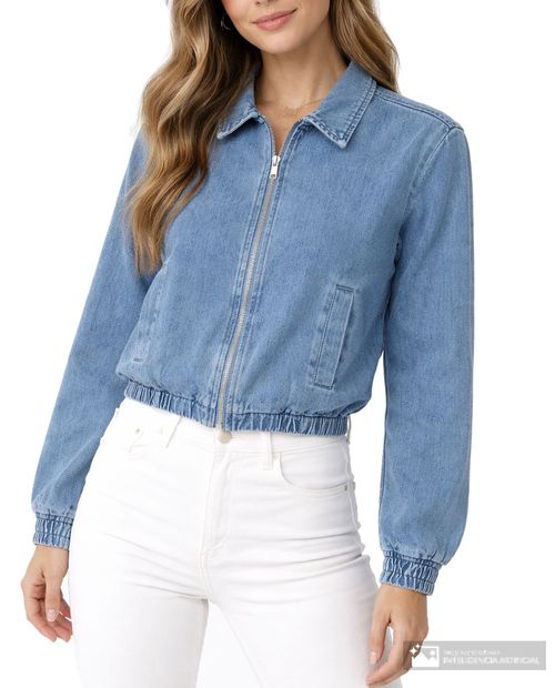 Chaqueta Unexpected bomber celeste para mujer