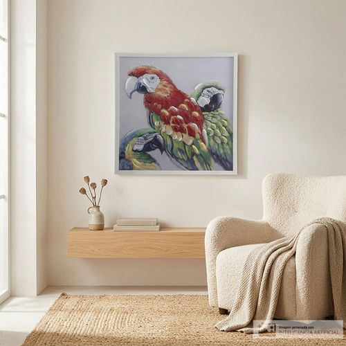 Cuadro decorativo de guacamayas 60x60 cm