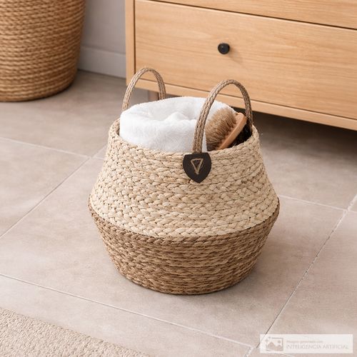 Cesta decorativa con asas 27x22 cm